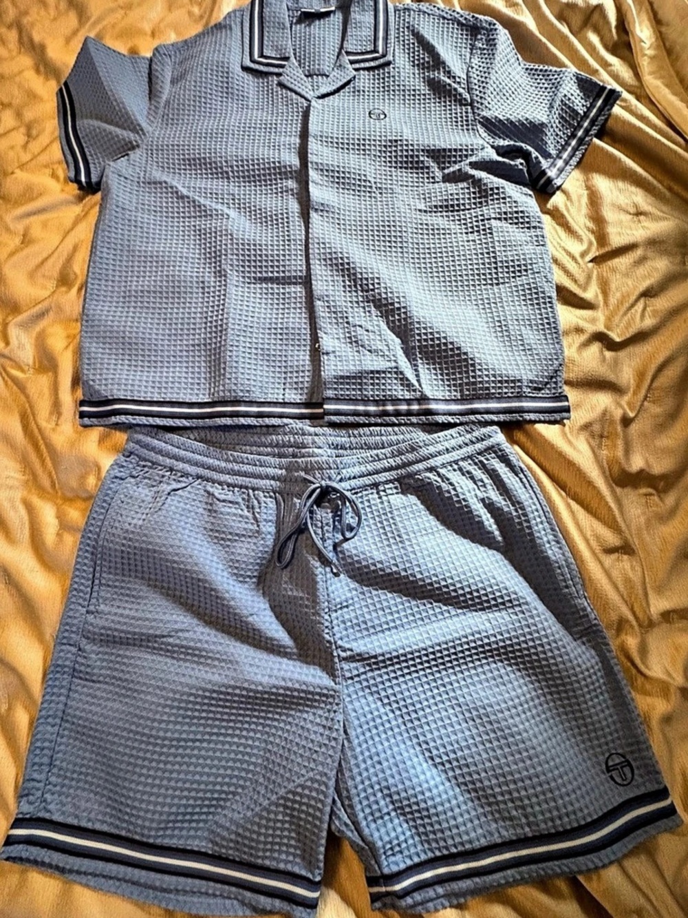 Sergio Tacchini Rilssasto Cabana Shirt & Short Set Blue 2XL